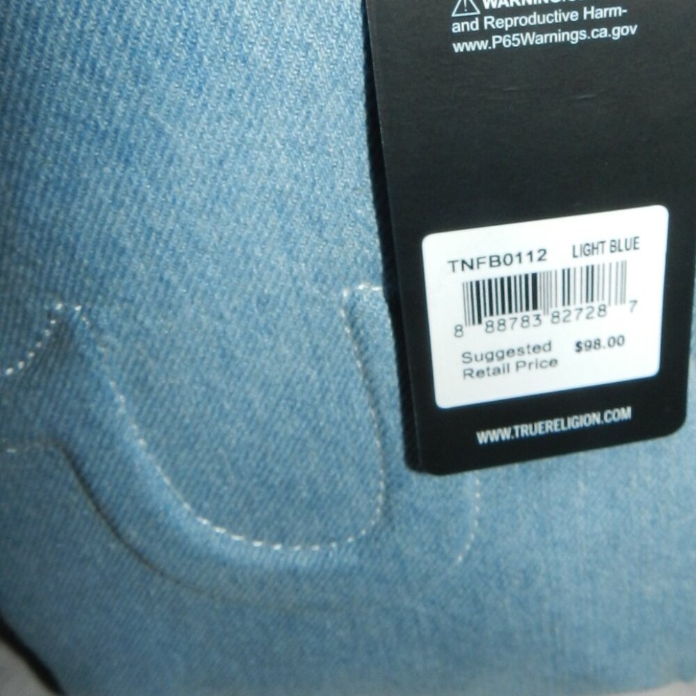 True Religion Stitched Horseshoe Sling Bag light Blue NWT! - Picture 13 of 16